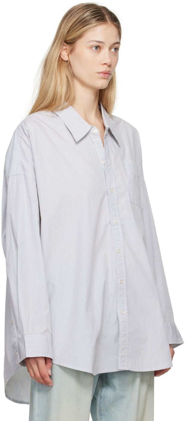 Skjorta R13 R13 Drop Neck Striped Shirt Blå | R13W7469-302, 1