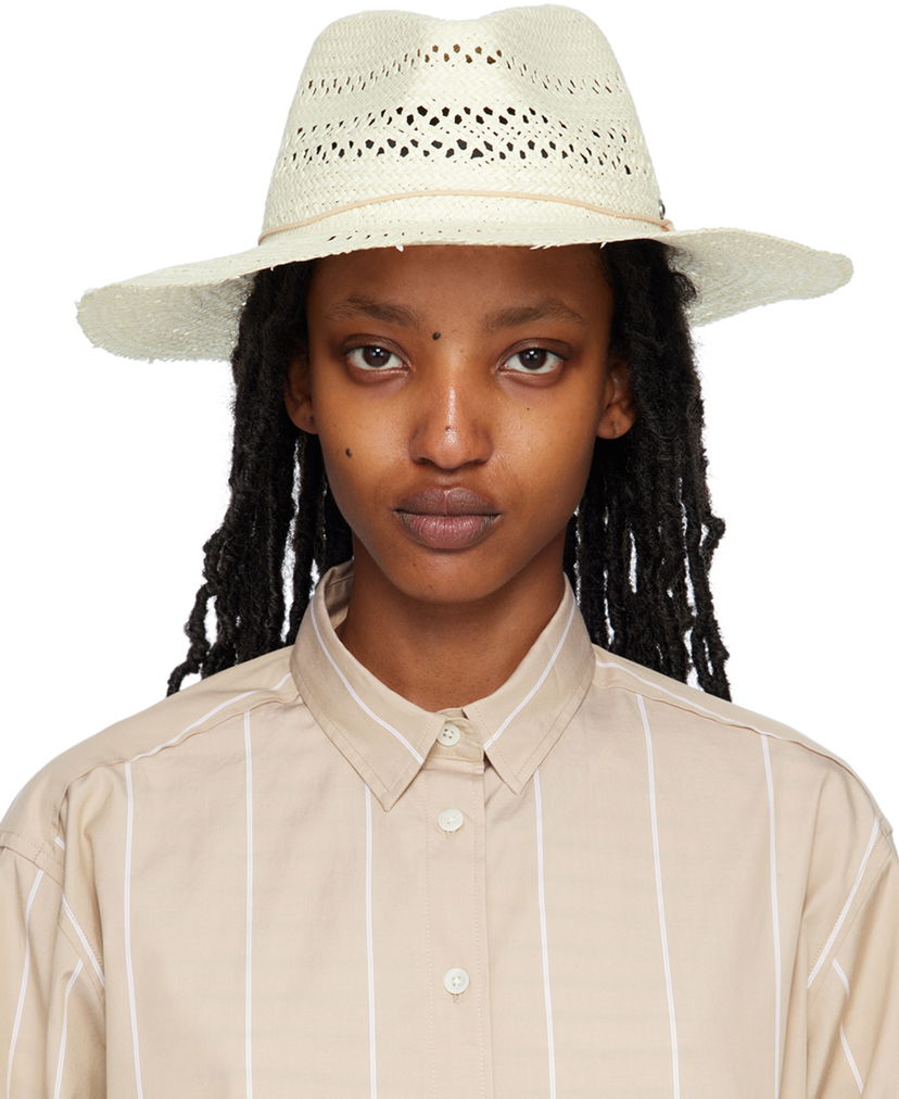 Hatt rag & bone Elle Perforated Fedora by Beige | WJW23P1007PL07