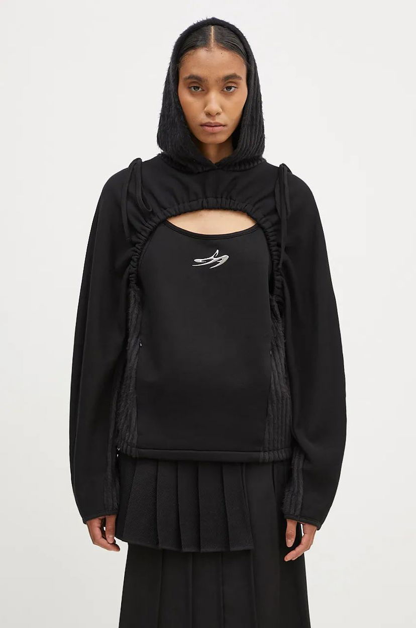 Sweatshirt Andersson Bell Hoodie Shirring Cut Out Svart | atb1193w