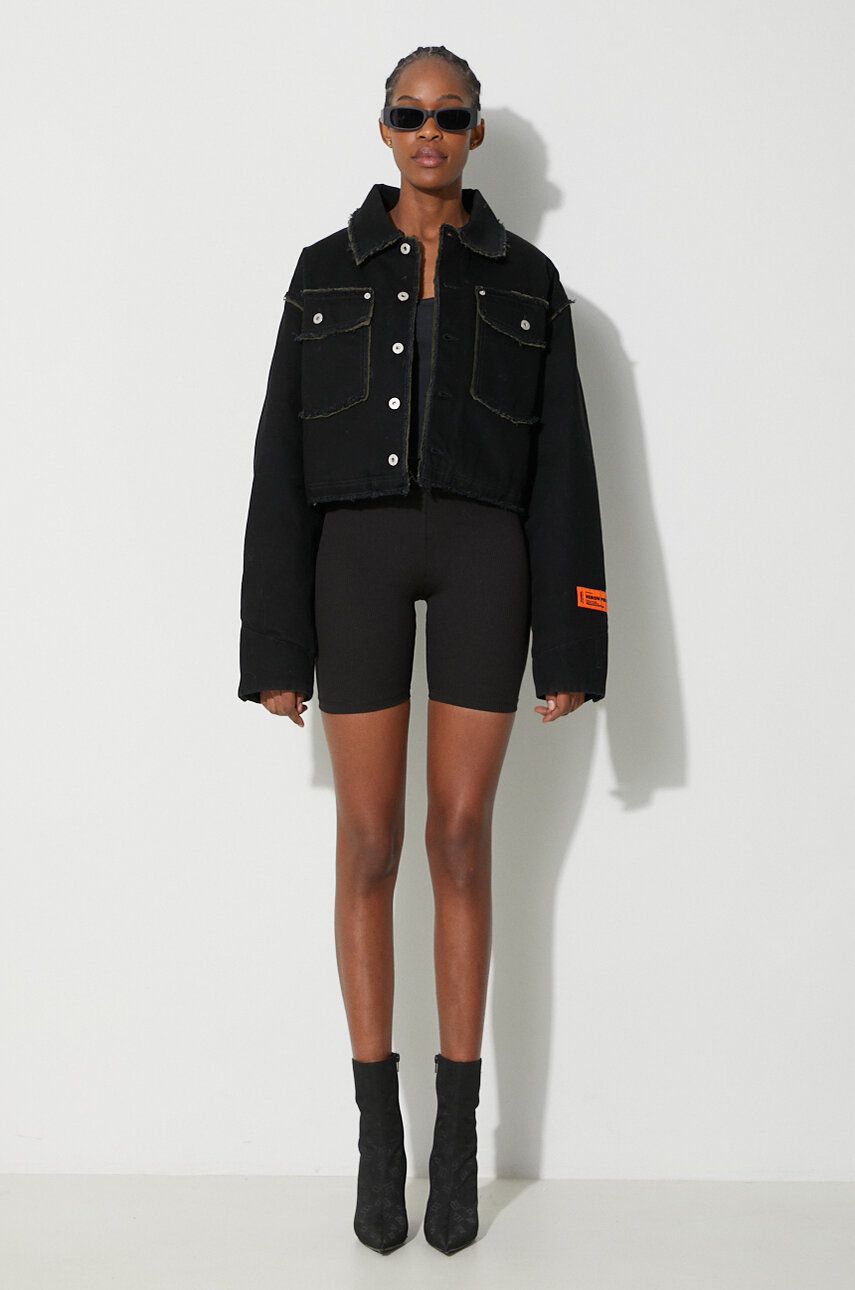 Jacka HERON PRESTON Oversize Denim Jacket Svart | HWYE013F23DEN0011000, 1