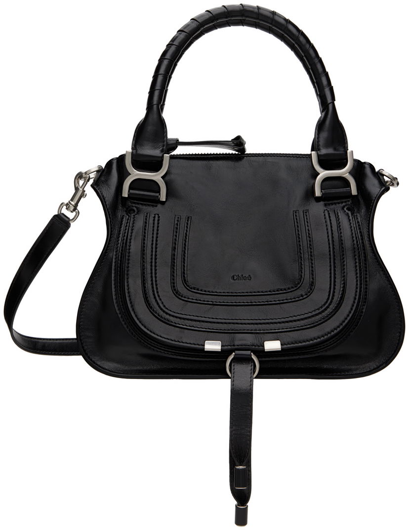 Tygpåse CHLOÉ Chloé Black Small Marcie Bag Svart | CHC24AS628N90