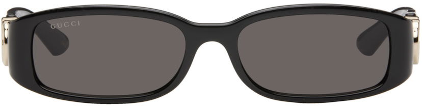 Solglasögon Gucci Black Rectangular Frame Sunglasses Svart | GG1661S-001