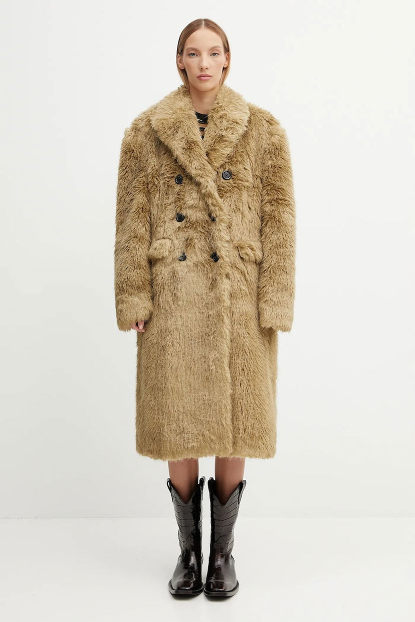 Rockar Andersson Bell Andersson Bell Fields Fur Double-Breasted Coat Beige | awa727w
