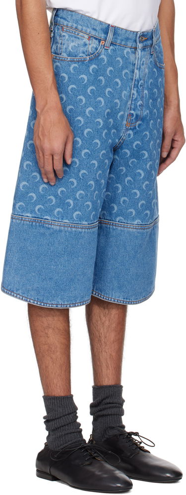 Shorts Marine Serre Marine Serre Moon Laser Denim Shorts Blå | USH004A CDEN0002, 1
