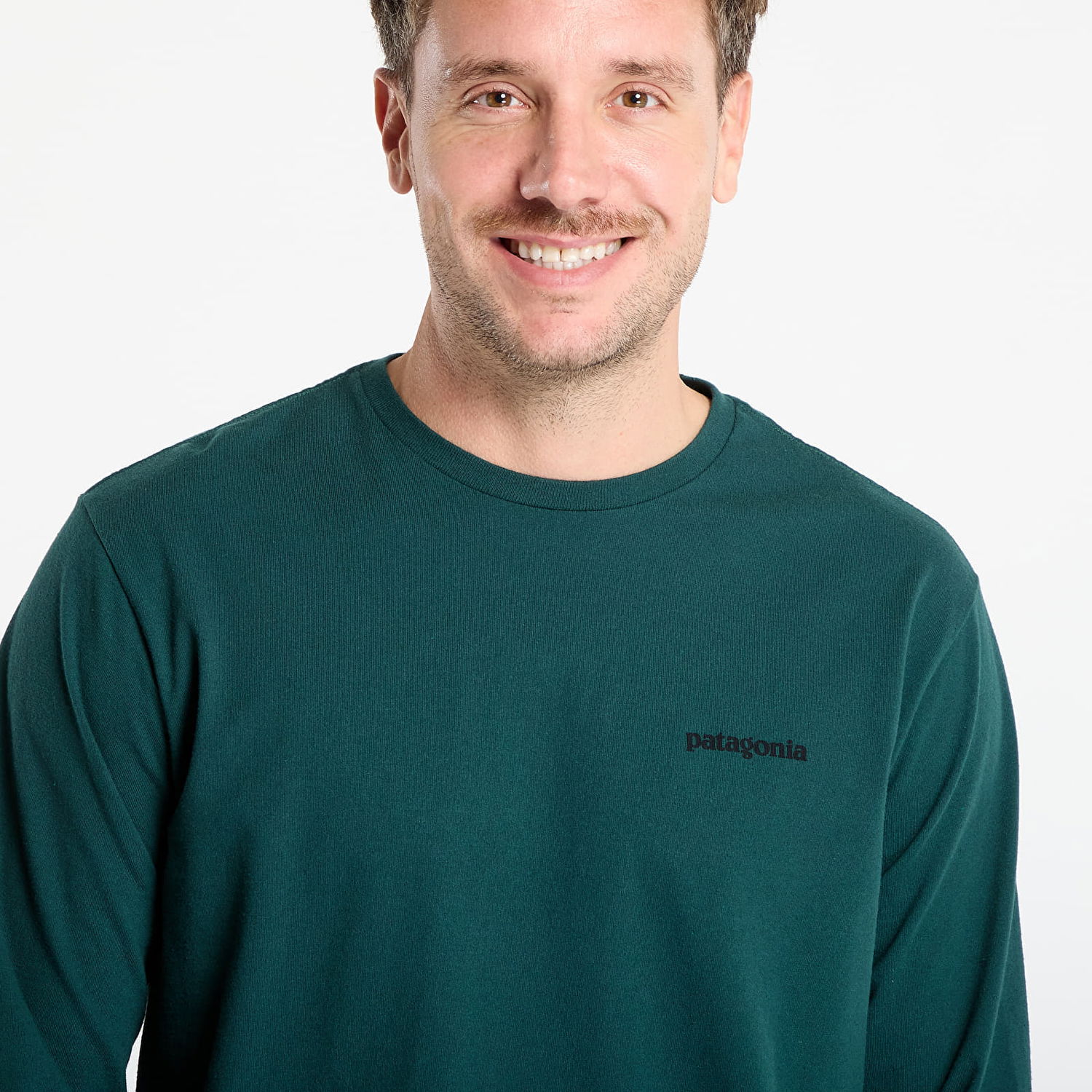 T-shirt Patagonia Long Sleeve P-6 Logo Responsibili-Tee Grön | 38518 CASG, 1