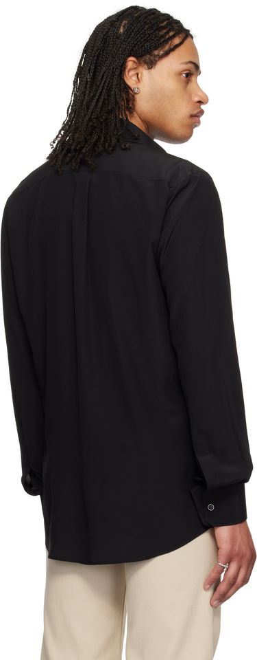 Skjorta Dolce & Gabbana Dolce&Gabbana Silk Logo Embroidered Shirt Svart | G5MO1ZFU1UQ, 2