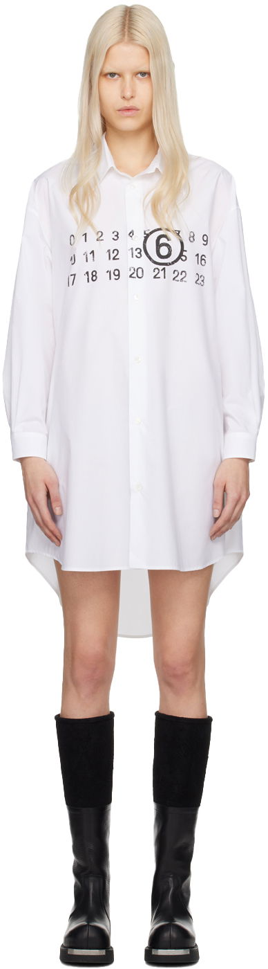 Klä Maison Margiela MM6 Numeric Minidress Vit | S52CT0780 S47294