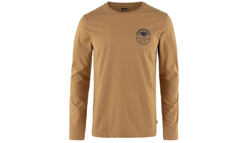 T-shirt FJÄLLRÄVEN Forever Nature Badge Long Sleeve T-Shirt Brun | F87303-232