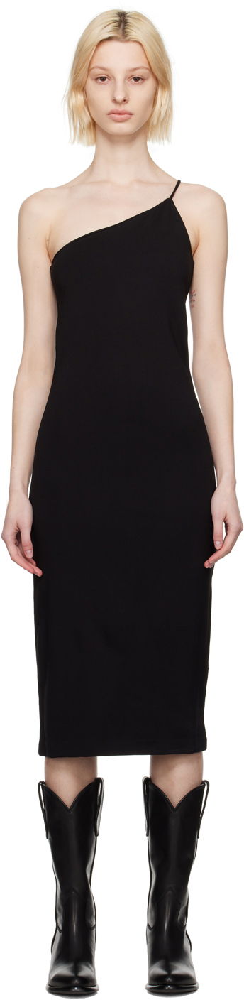 Klä rag & bone rag & bone Irina One-Shoulder Midi Dress Svart | WAC23P3004LC04