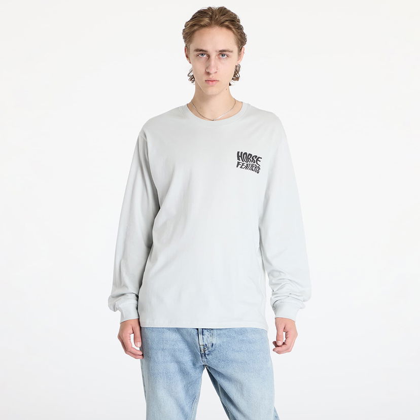 T-shirt Horsefeathers Distort Long Sleeve T-Shirt Cement M Grå | SM1364B