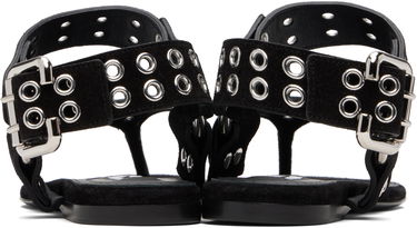 Sneakers och skor Alaïa ALAÏA Suede Calfskin Thong Sandals Svart | AA3S134CK177, 1