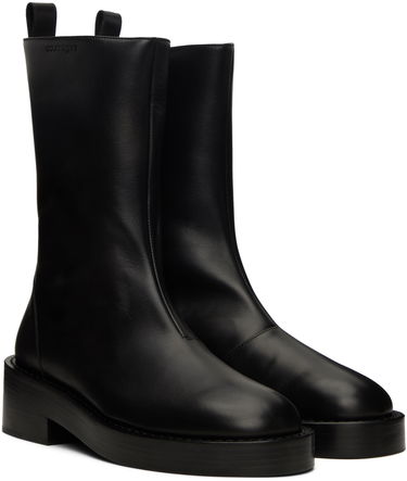 Sneakers och skor Courrèges Leather Platform Boots Svart | 323SAB012CV0021, 3