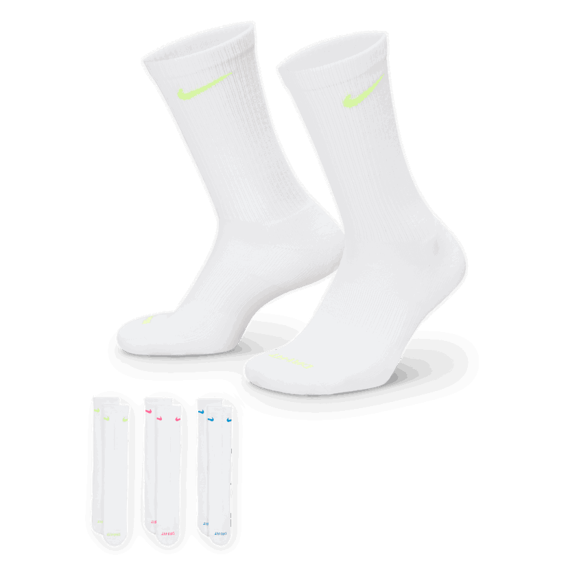 Strumpor Nike Everyday Plus Cushioned Training Socks (3 Pairs) Vit | SX6888-938