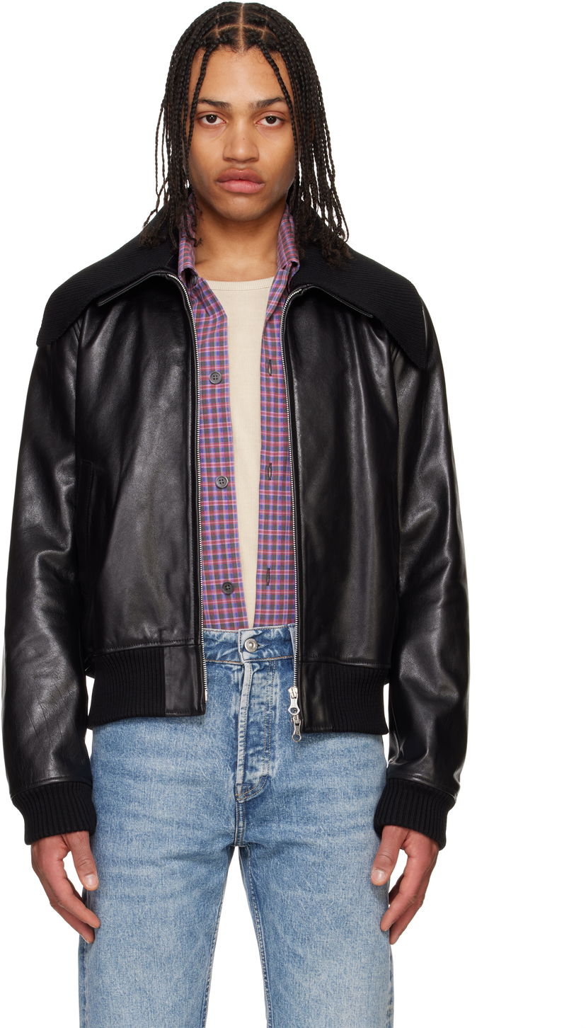 Bomberjacka OUR LEGACY Our Legacy Pharos Leather Bomber Jacket Svart | M2259MM