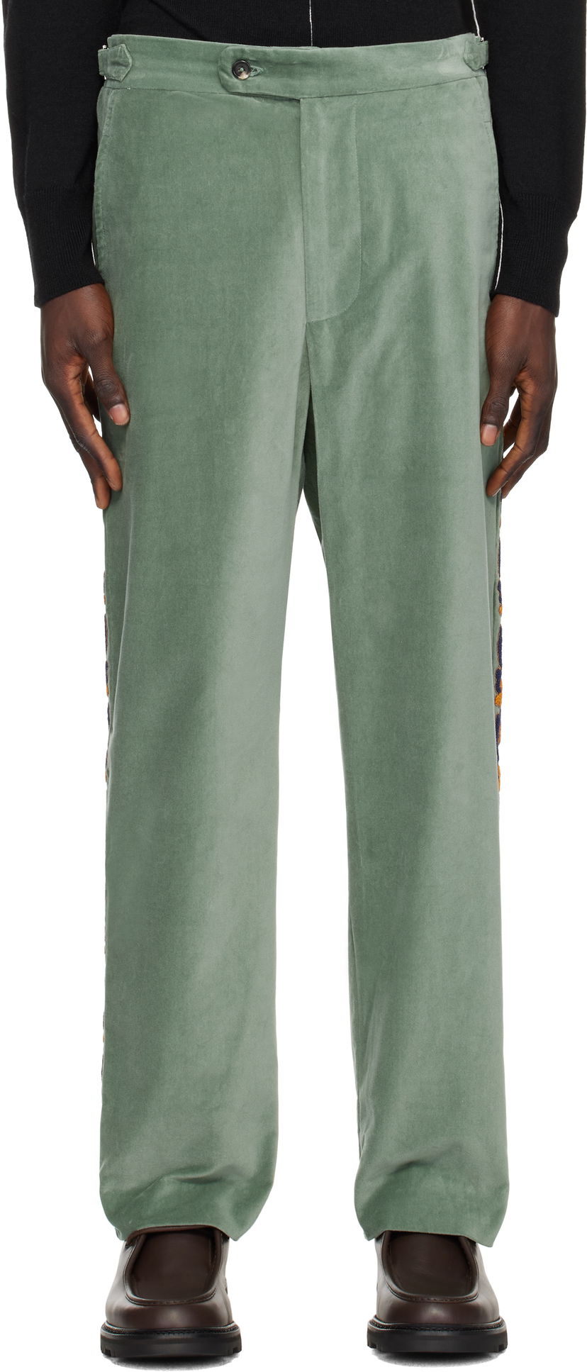 Byxor Bode Bode Oberon Floral Trousers Grön | MRF24BT038