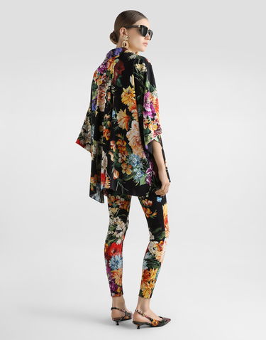 Byxor Dolce & Gabbana Dolce & Gabbana Charmeuse Flower Bouquet-Print Pants Svart | FTCQ4TFSA7WHN5PC, 2