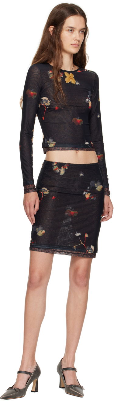 Kjol Eckhaus Latta Eckhaus Latta Duet Floral Print Miniskirt Svart | 1402-EL-PF25-BP -, 3