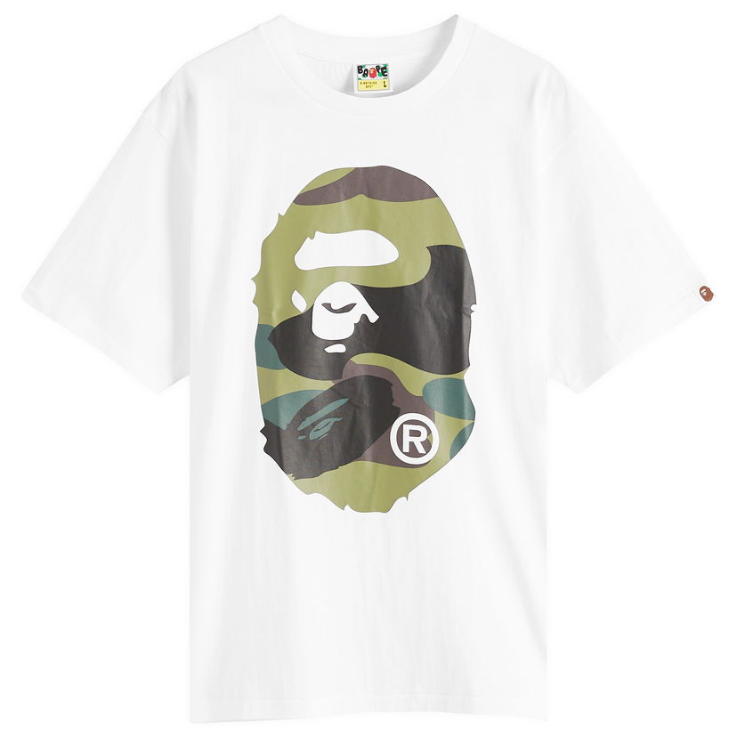 T-shirt BAPE A Bathing Ape Giant 1St Camo Big Ape Head T-Shirt, Size Large Vit | 001TEL301015M-WGN