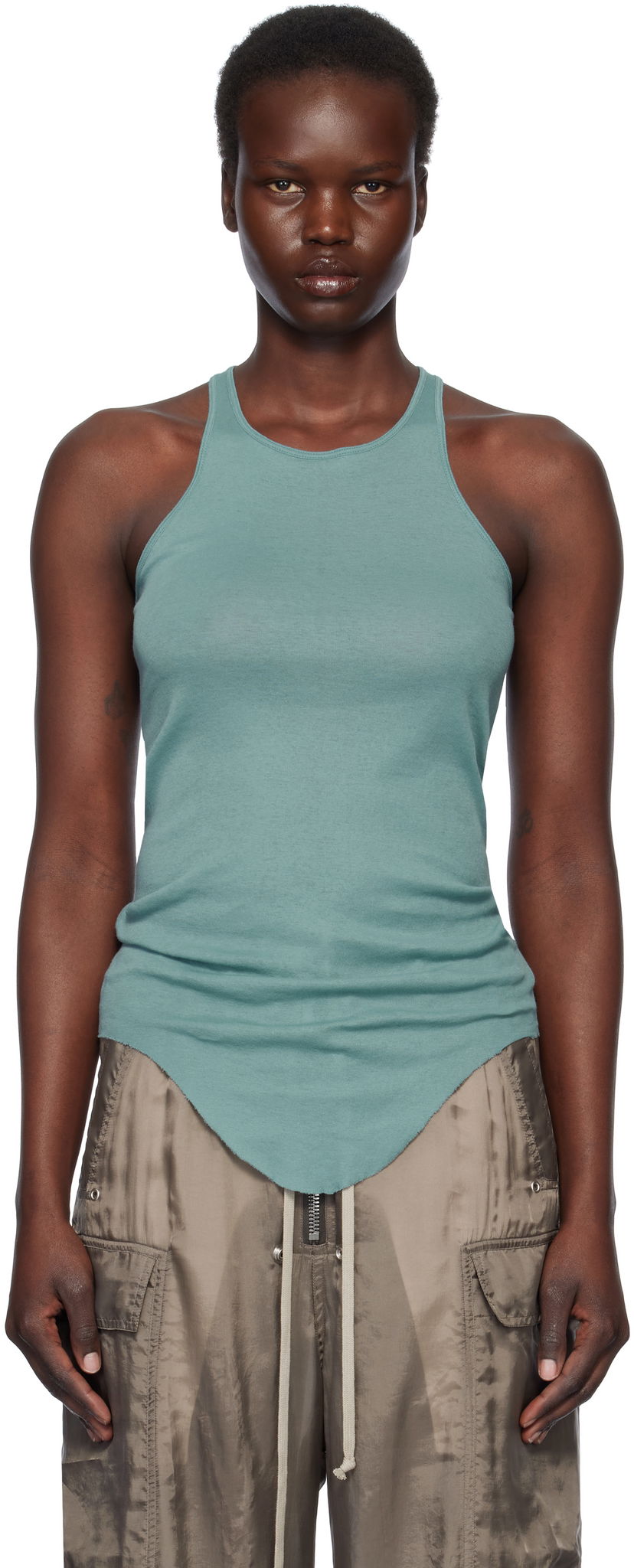 Linne Rick Owens Rick Owens Hollywood Basic Rib Tank Top Grön | RP01E7101 MR