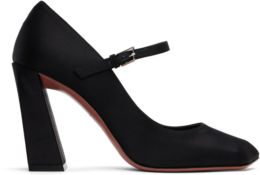 Sneakers och skor Amina Muaddi Charlotte Mary Jane Heels Svart | CHARLOTTE MARY JANE SATIN