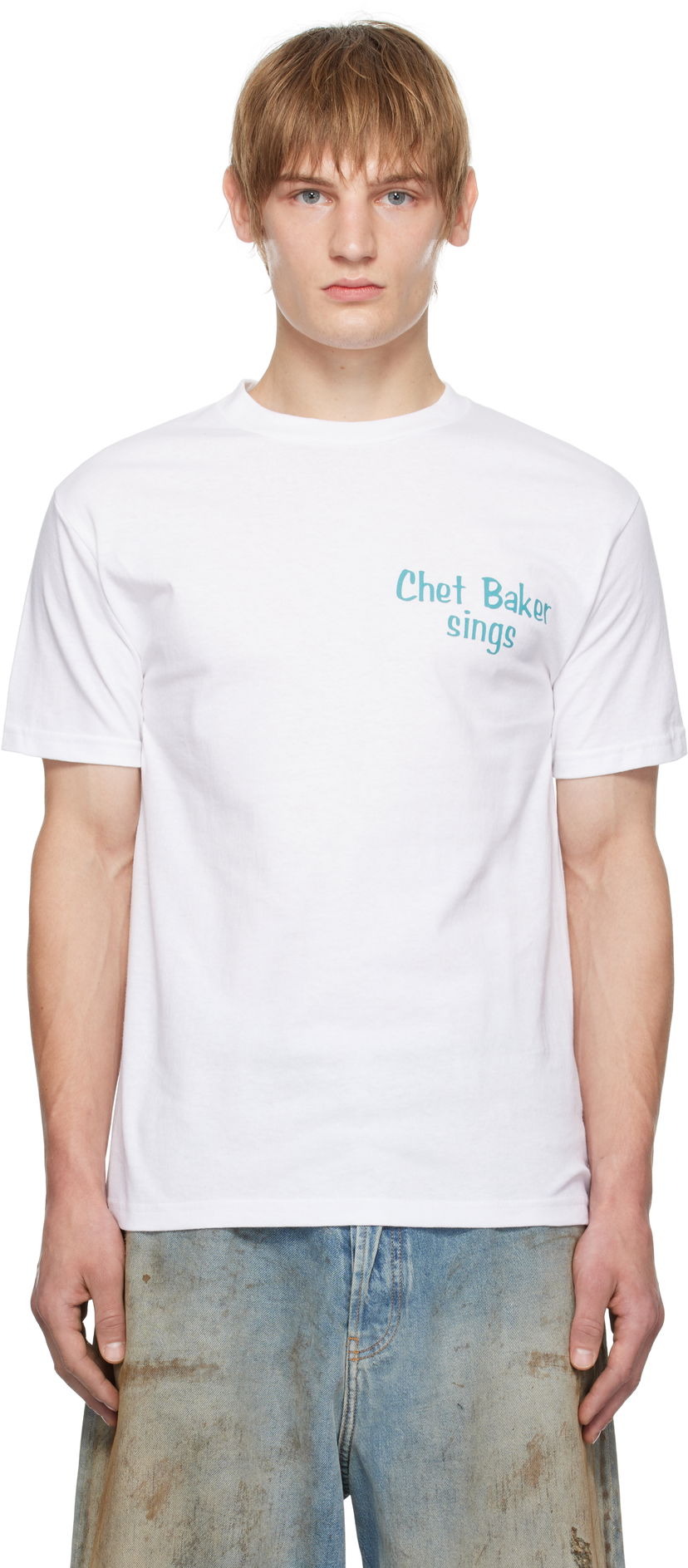 T-shirt WACKO MARIA 'Chet Baker' Print T-Shirt Vit | CHETBAKER-WM-TEE01