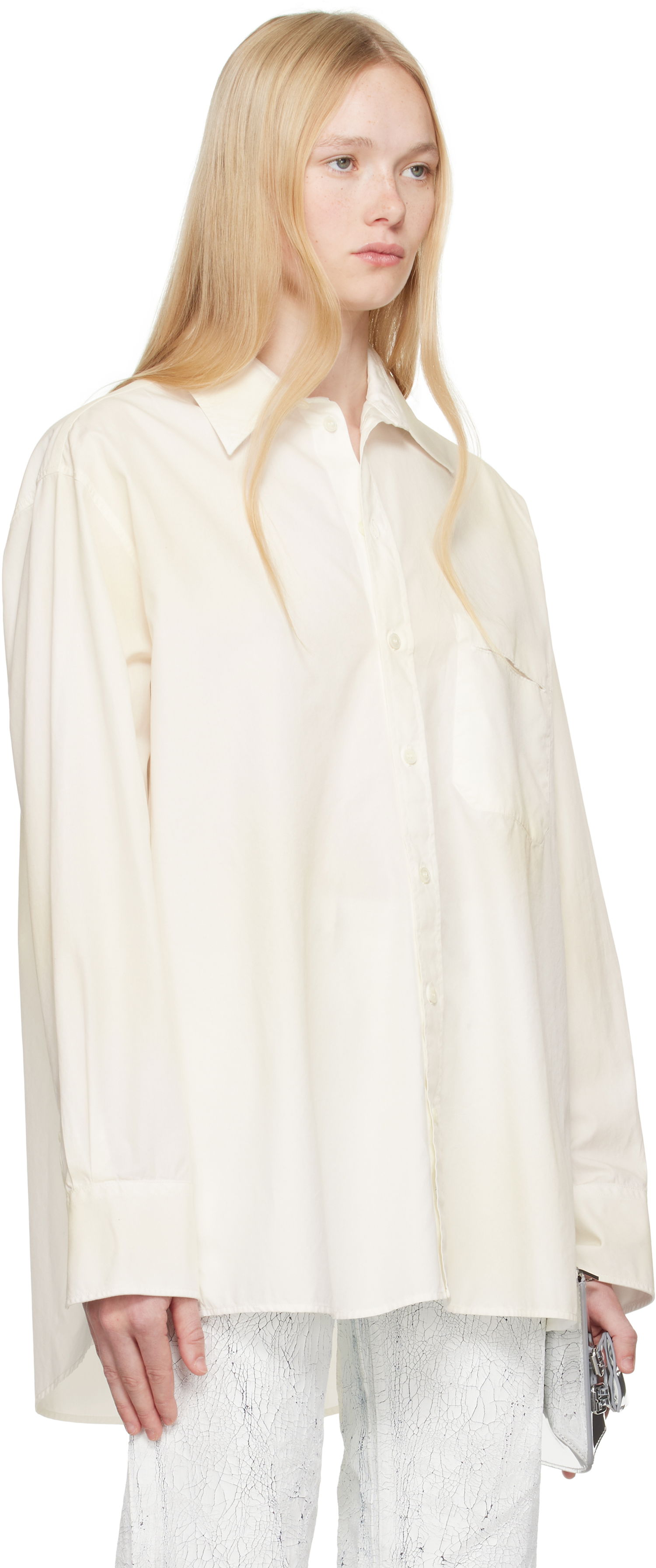 Skjorta Maison Margiela MM6 Maison Margiela Cotton Poplin Long Sleeve Shirt Vit | S62DT0035 M35458, 1