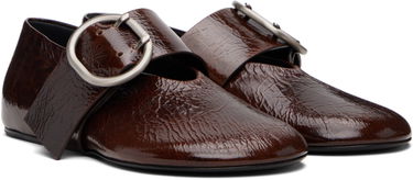 Sneakers och skor Jil Sander Jil Sander Crackled Ballerina Flats Brun | J15WZ0031_P8297, 3