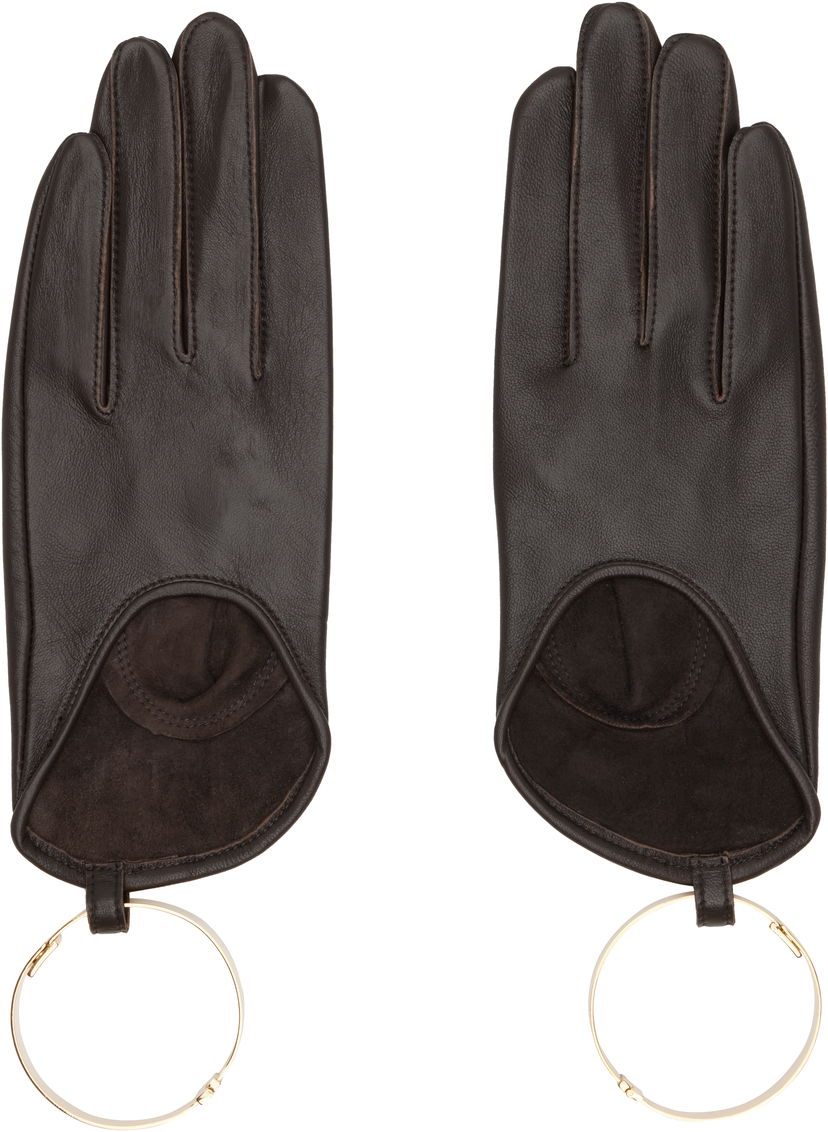 Handskar sacai sacai Leather Bangle Gloves Brun | 25-08253
