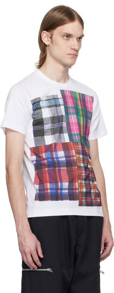 T-shirt Comme des Garçons Comme des Garçons Shirt Tartan Square Print T-Shirt Vit | FO-T007-051, 1