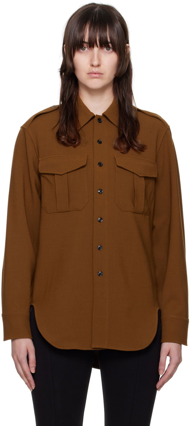 Skjorta rag & bone Howie Military Shirt Brun | WAW22FA055KJ55