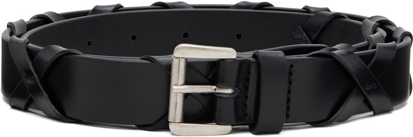 Bälten Ann Demeulemeester Ann Demeulemeester Madde Crossover Leather Belt Svart | 2520-W-BE27-LT128-099