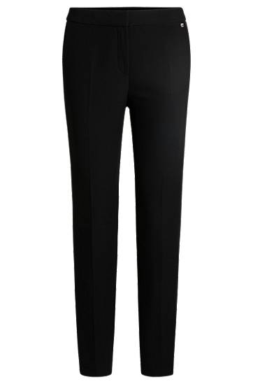 Byxor BOSS Slim Fit Stretch Trousers with Logo Rivet Svart | 50539991