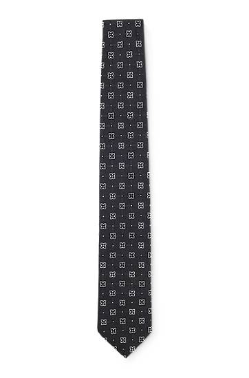 Bälten BOSS Silk-Blend Patterned Tie Svart | 50550511