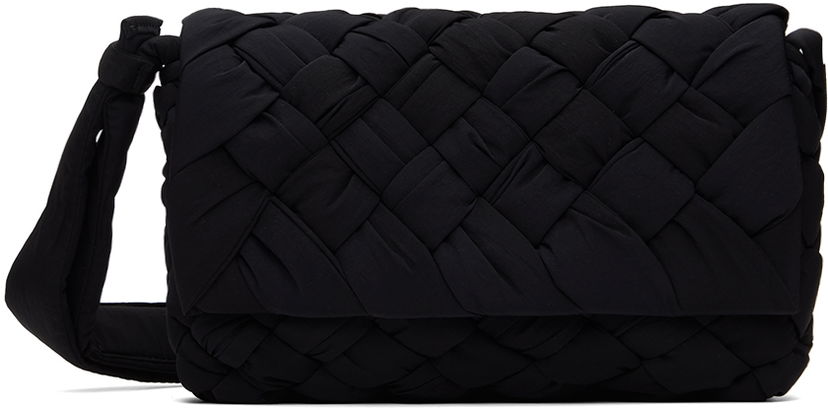 Axelväska Bottega Veneta Bottega Veneta Small Rumple Messenger Bag Svart | 795498-V4GE1-8803