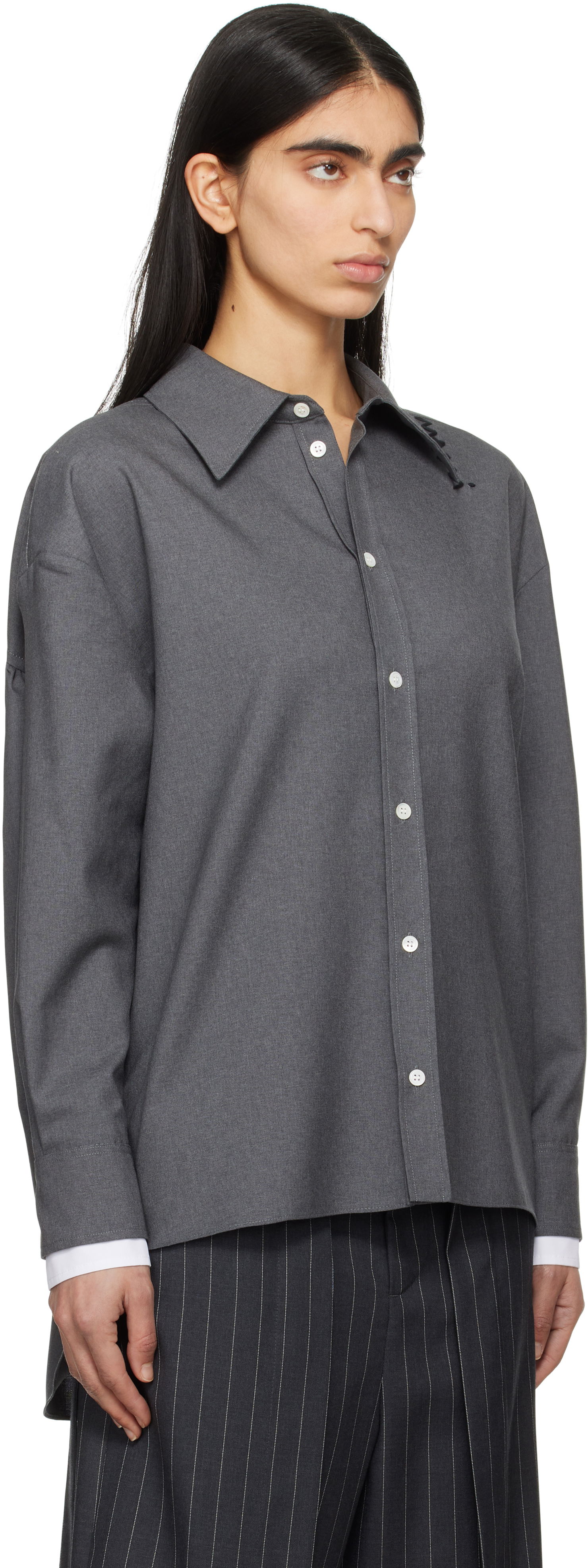 Skjorta Marni Marni Tropical Wool Shirt Grå | CAMA0613QS TW839, 1