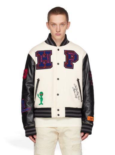 Jacka HERON PRESTON Varsity Bomber Jacket Vit | HMEK001F23FAB0010425