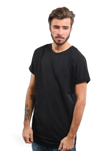 T-shirt Urban Classics Long Shaped Turnup Svart | TB1561 black