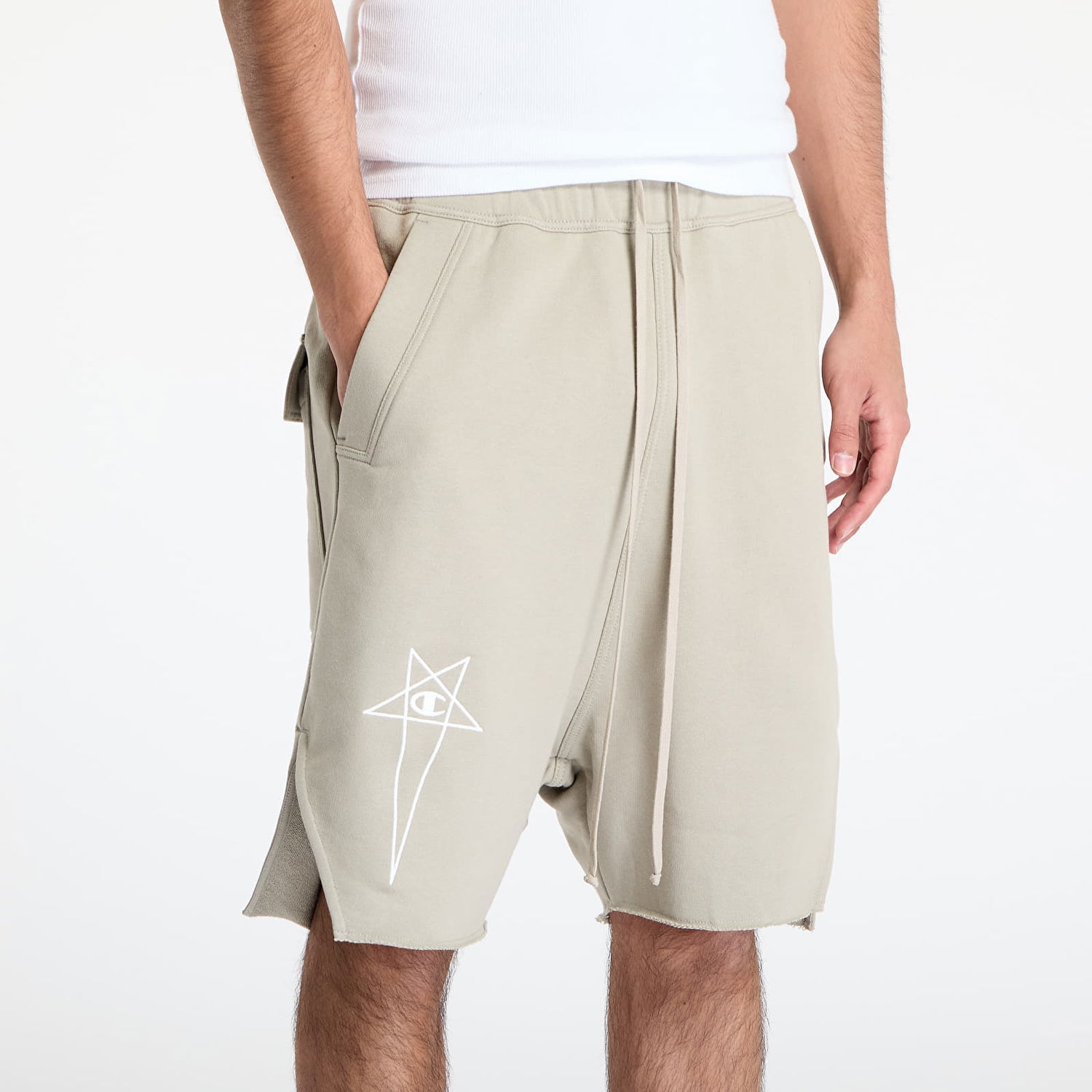 Shorts Rick Owens Rick Owens DRKSHDW x Champion Beveled Pods Shorts XXL Beige | CM01E1688 CHFE 08, 1