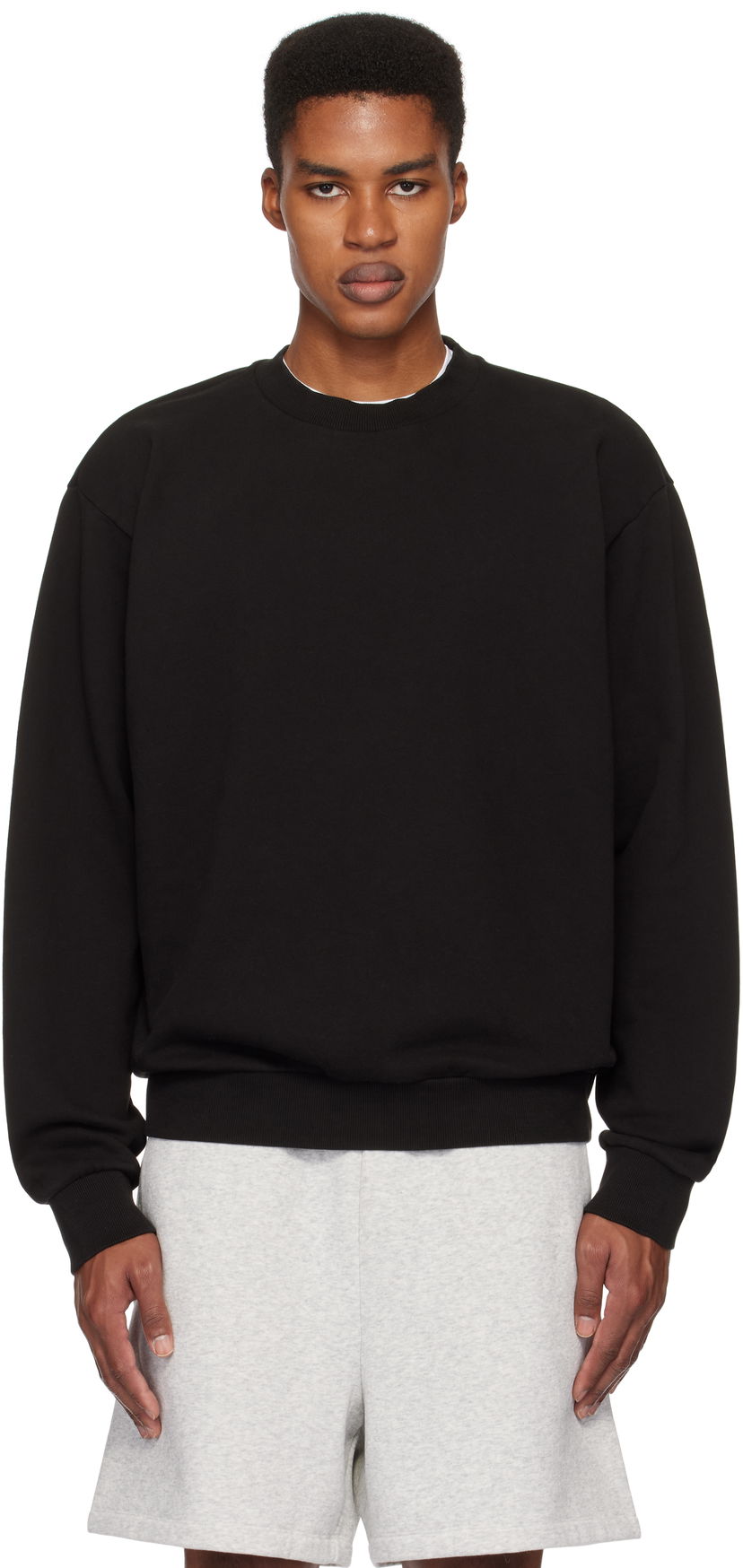 Sweatshirt SKIMS Terry Classic Crewneck Sweatshirt Svart | PL-PLO-6410M