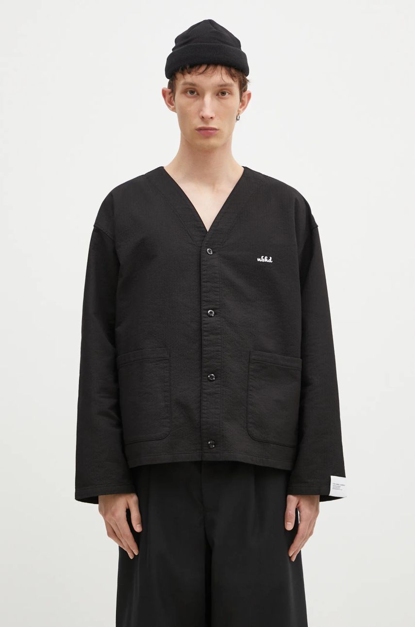 Sweater Neighborhood NEIGHBORHOOD Regular Fit V-Neck Cardigan Svart | 242SPNH.SHM05, 0