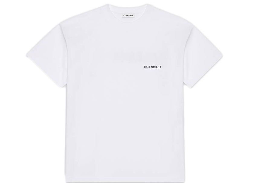 T-shirt Balenciaga Large Fit T-shirt Vit | 612965TIVG59040, 0