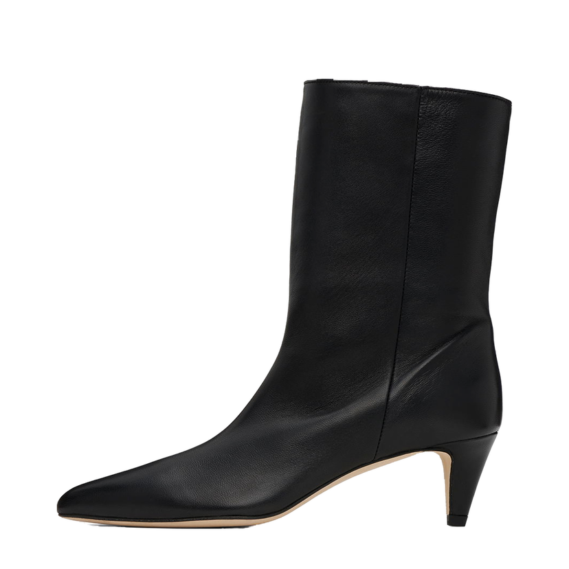 Sneakers och skor BY FAR Lysander Leather Kitten Heel Boots Svart | MWFBO068LL028BK001PL