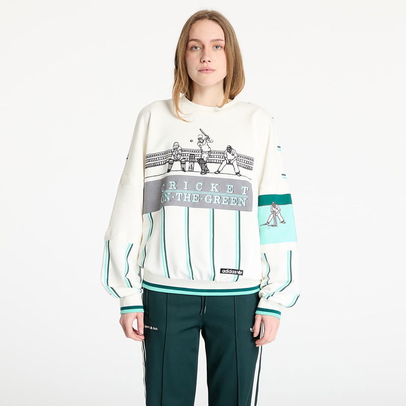 Sweater adidas Originals Retro Sports Cricket-Inspired Crew Sweatshirt Vit | KA4386