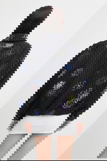 Bomberjacka KENZO Futura Embroidered Textured Bomber Jacket Svart | FF62BL2409GM, 2