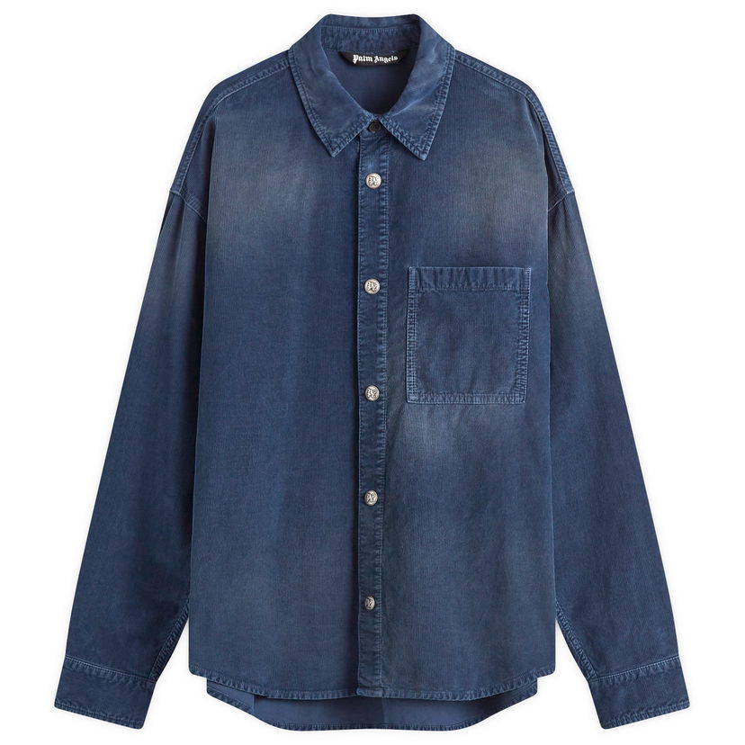 Skjorta Palm Angels Corduroy Overshirt Blå | PMES043S25FAB0024646
