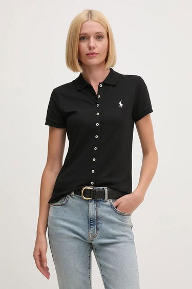 Polotröja Polo by Ralph Lauren Polo Shirt Buttoned Svart | 211939272, 0