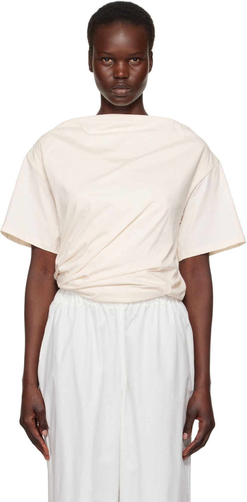 T-shirt Baserange Baserange Turn Twist Front T-Shirt Beige | TOTUS-RC-SP25