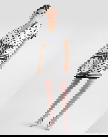 Skjorta Dolce & Gabbana Dolce & Gabbana DG All-Over Logo Print Silk Twill Shirt Vit | F5G67THI1Z6HA9CN, 1