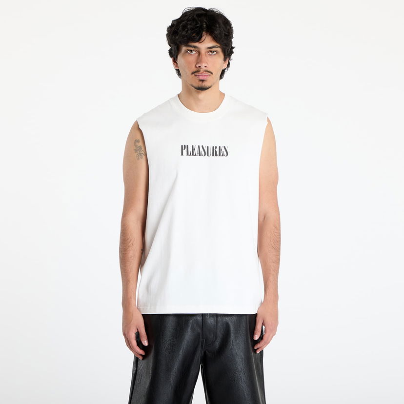 Linne Pleasures PLEASURES Onyx Sleeveless T-Shirt Vit | P25SU017 WHITE