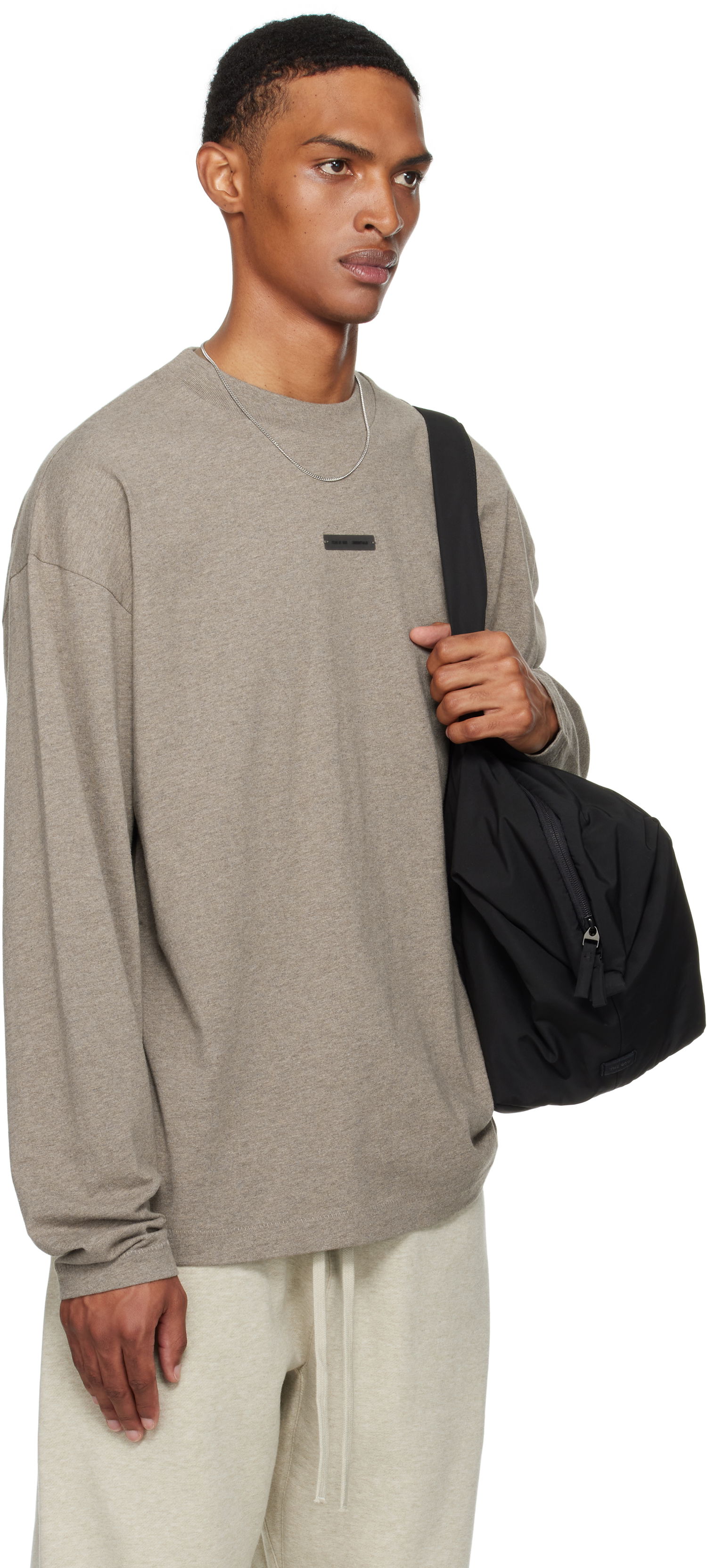 T-shirt Fear of God Fear of God ESSENTIALS Classic Fit Long Sleeve T-Shirt Grå | 125SP254203F, 1